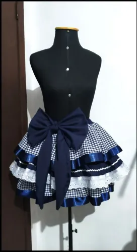 Saia junina azul marinho
