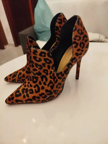 Ankle Boot Cut Out Animal Print