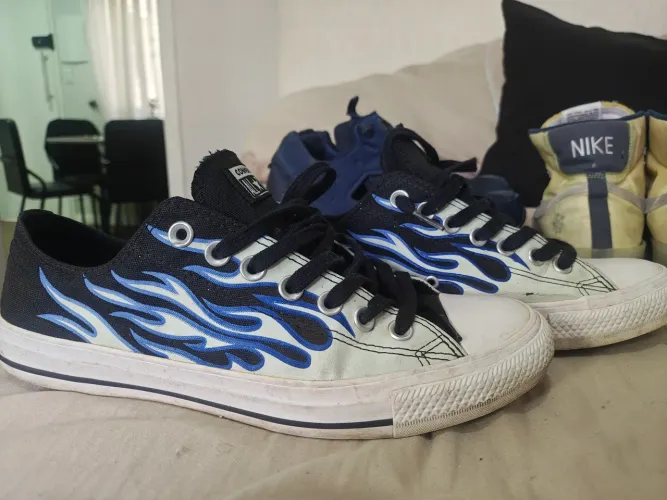 All star converse flame blue