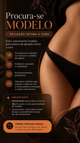 Seleciono Modelo Feminina para Epilação íntima