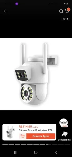 Câmera Dome IP Wireless PTZ de Dupla Lente, Detecção de Humanos com IA