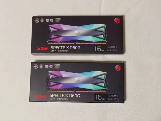 Memória DDR4 XPG SPECTRIX D60 32GB (2x16GB) 3200MHz CL16 PC4-25600 RGB - Lacrado