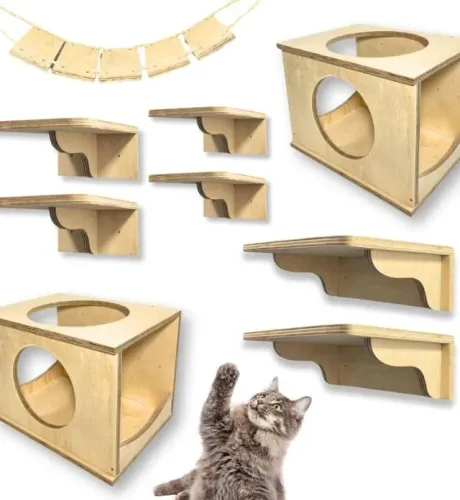Playground Gatos 9pçs REFORÇADO COMPENSADO NAVAL Área Externa Parque Para Gato