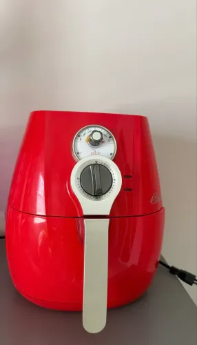 Fritadeira elétrica air fryer: Ello master fry classic eaf204 sem óleo - vermelha