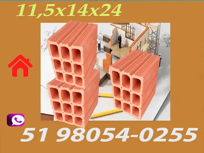 Tijolos 9 Furos 11,5x14x24 . Direto da Cerâmica .