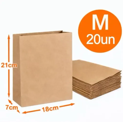 Papel Kraft natural, embalagem, tamanho M