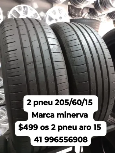 Pneus 205/60/15 marca minerva $499 os 2 pneu aro 15 roda muito ainda não é remold