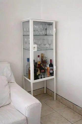 Cristaleira Vitrine Antiga Farmácia 150 X 53 X 40 cm Uma Porta