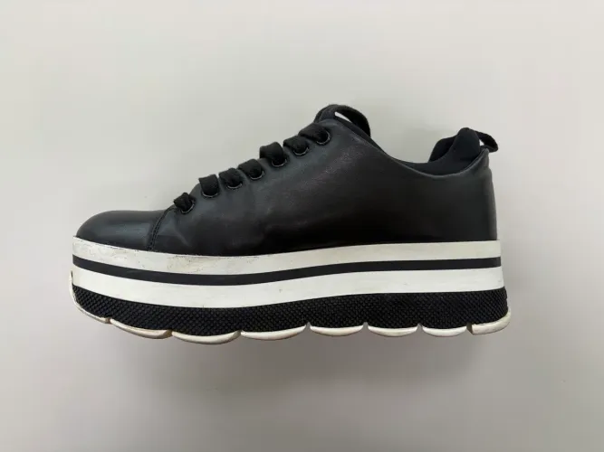 Tênis Prada Platform Couro Preto Original - Usado em Ótimo Estado