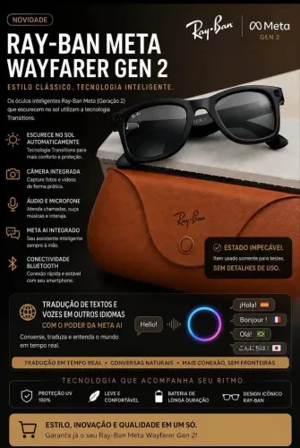 Ray Ban Meta Wayfarer RW 4012 em português 
