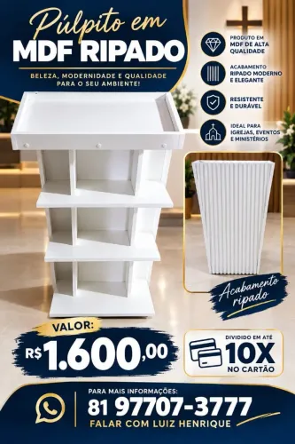 Vende-se púlpito em MDF, ideal para igreja,eventos e ministérios