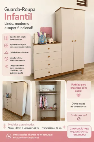 Guarda roupa infantil à venda OPORTUNIDADE
