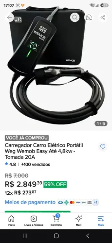 CARREGADOR CARRO ELÉTRICO EASY