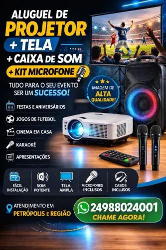Aluguel de Projetores e telas Led