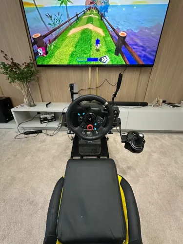 Cockpit Simulador Logitech G923 Completo + Câmbio + Banco | PS5 PS4 PC