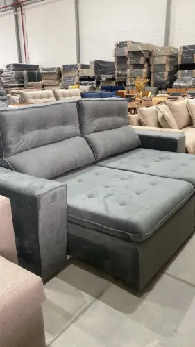 SOFA RETRATIL E RECLINAVEL 2,30 PETROLINA EMBALADO OUTLET