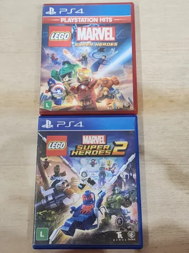 Lego Marvel Super Heroes 1 e 2 de ps4 discos seminovos