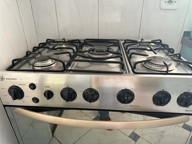 Fogão GE 5 bocas inox 