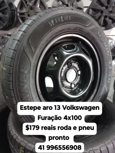 Estepe aro 13 Volkswagen gol Saveiro Voyage Patati Santana Passat G5 roda e pneu pronto 