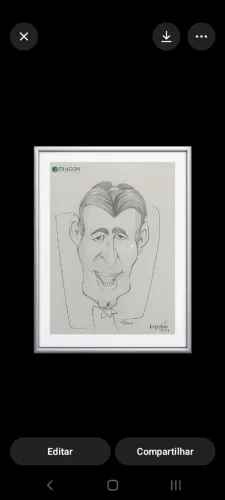 Caricatura Original Ass."Figueira" ExpoBur 2004 Mold .de Alumínio e Vidro 51 x 39 cm