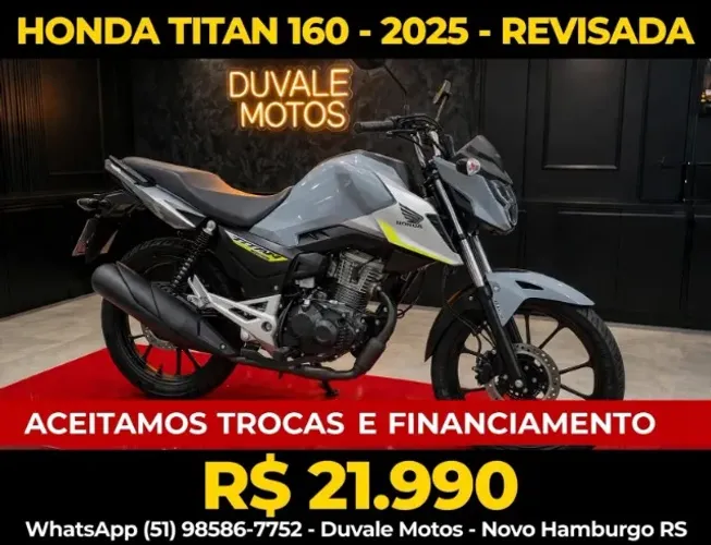 Honda Cg 160 Titan! Ano 2025! Apenas 2.450 km! Financiamos e Aceitamos Trocas!