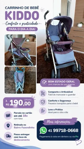 Carrinho De Bebê Kiddo 