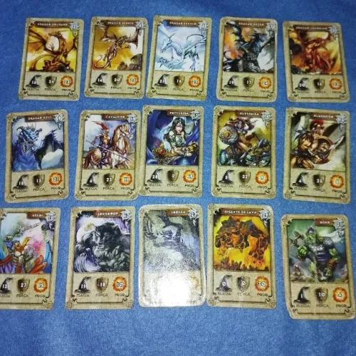 Lote com 15 Cartas Dracomania Antigas Originais Elma Chips