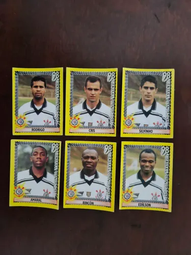 6 figurinhas jogadores Corinthians CB 1998 nunca coladas