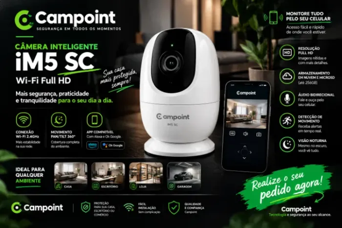 Câmera Wi-Fi Intelbras iMX C interna com visão noturna e garantia