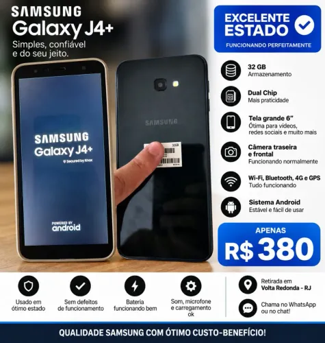 Celular Galaxy J4 + Ótimo estado.