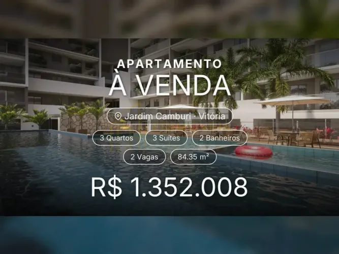 Jardim Camburi: Apartamento com design moderno e áreas de lazer completas!