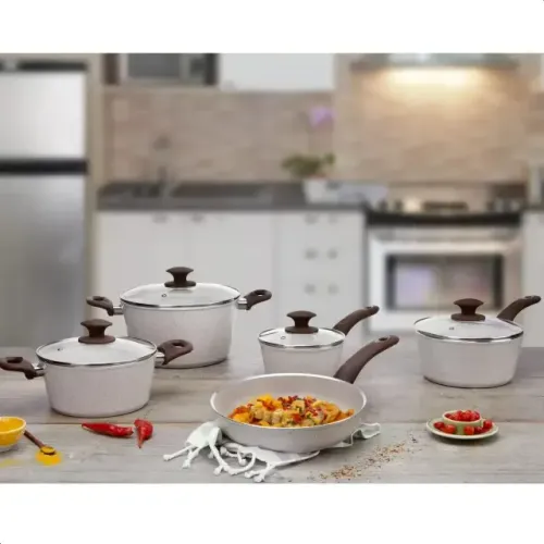 Jogo de Panelas Brinox Optima com 5 Peças Cerâmico para Indução Vanilla
