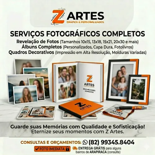 Revelação de todos os tipos de fotos