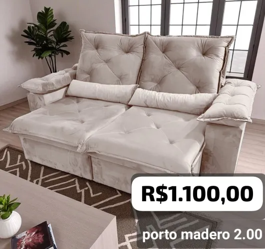 Sofá retrátil e reclinável 2 metro