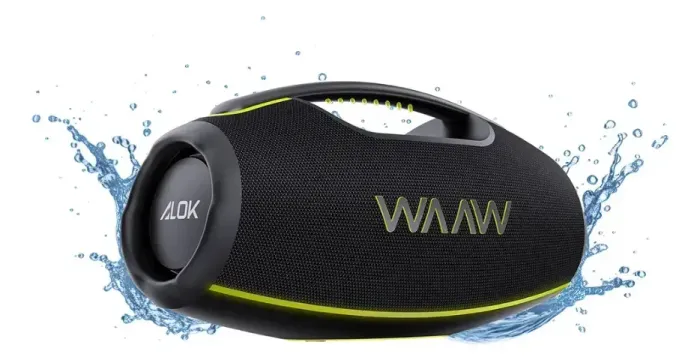 Caixa De Som Boombox Waaw By Alok Hyperboom 1000 Bluetooth À Prova D'água 180w Rms Até 12h