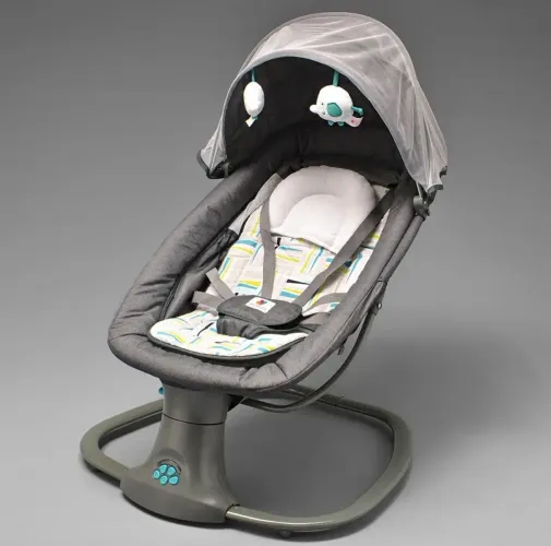 Cadeira De Balanço Para Bebê Mastela Premium Elétrica Cinza/Verde