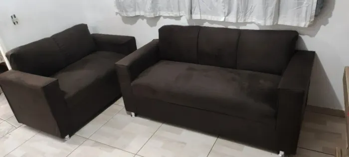 Sofá 2 e 3 assentos Suede de qualidade D33 De alta qualidade Confortável Promoção