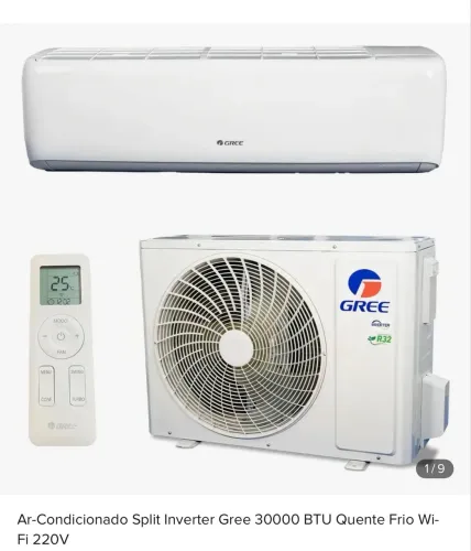 Ar-Condicionado Gree 30.000 BTUs Inverter Quente/Frio Wi-Fi - Novíssimo