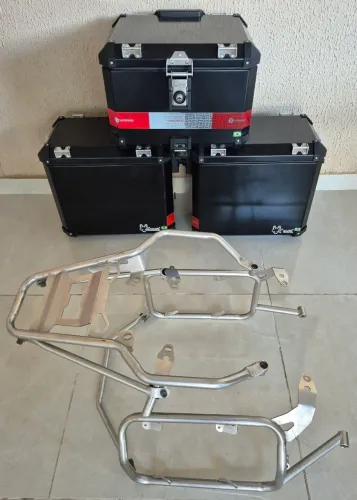 Suporte + TOP case + baús laterais BMW GS 1250