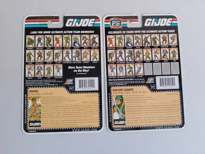 GI JOE 25th Lote de Filecards Originais HASBRO