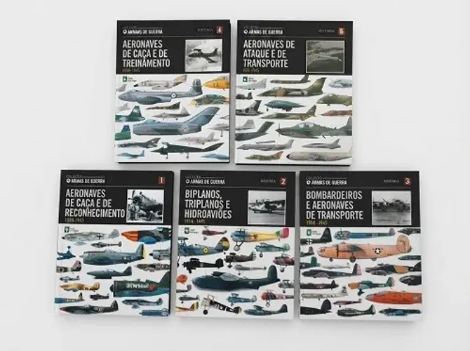 COLEÇÃO ARMAS DE GUERRA - 5 LIVROS - AVIAÇÃO MILITAR