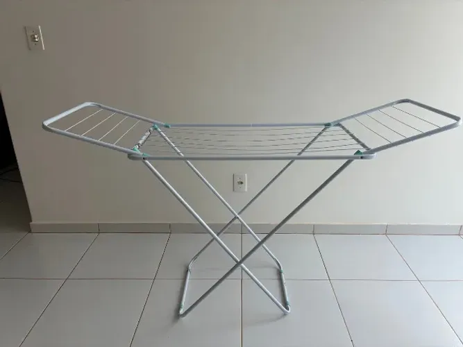 Varal Roupas De Chão Com Abas Portátil 20kg Branco