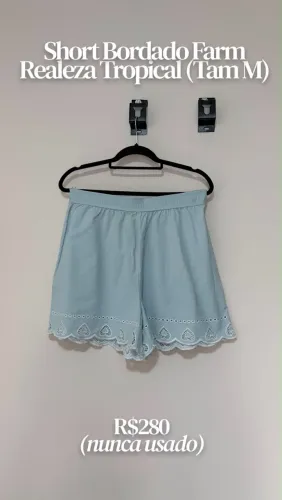 Short Bordado Farm Realeza Tropical - Tam M (NUNCA USADO)