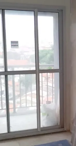 Porta de Correr em Alumínio branco e Vidro 2,50x2,10