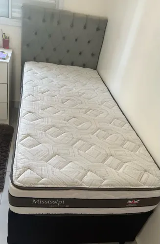 Cama Box Baú + Colchão + Cabeceira