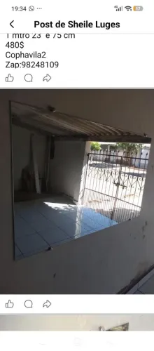 Vendo espelho pra salão 2 MTros 700$ retirar cophavila2 *