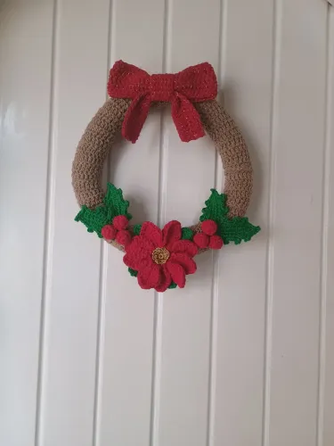 Guirlanda de Natal 32x32 em crochê
