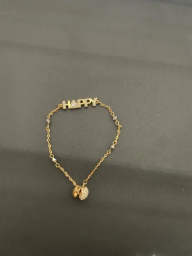 Pulseira swarovski HAPPY ouro rosé