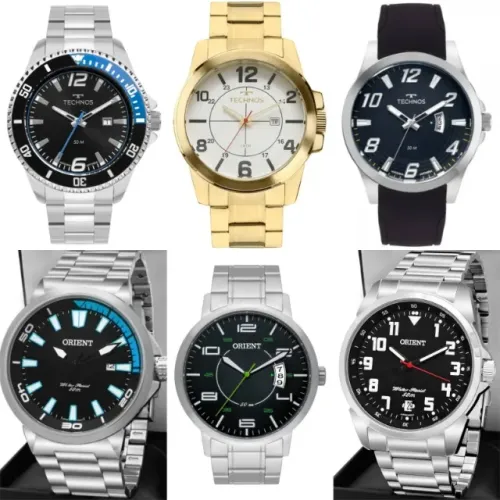 Relógio Technos e Orient. Originais. Valor varia entre 250,00 a 280,00 reais.