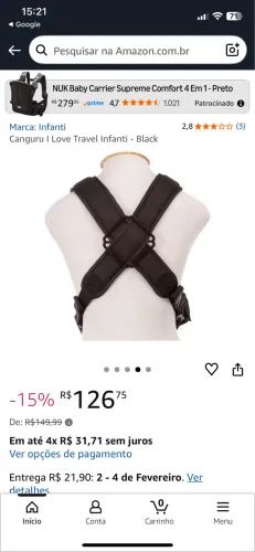 Canguru I Love Travel Infanti - Black